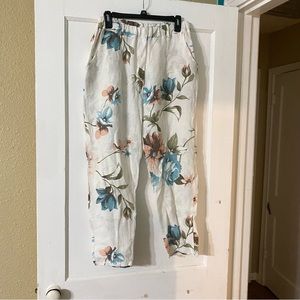 Venti 6 linen floral pants size S
